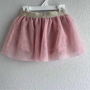 Carter’s baby girl blush pink tulle skirt with gold trim waistband